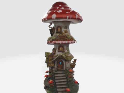 Fantastic medieval mushroom house Impressão 3D