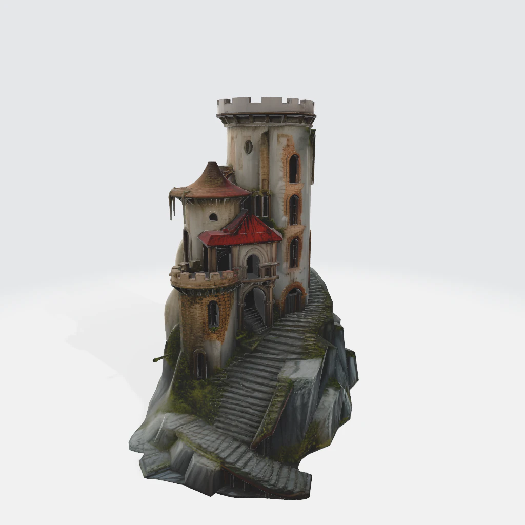 Medieval castle tower 1 3D Print Model .c4d .max .obj .3ds .fbx .stl .blend 