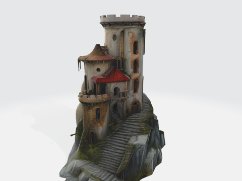 Medieval castle tower 1 3D Baskı