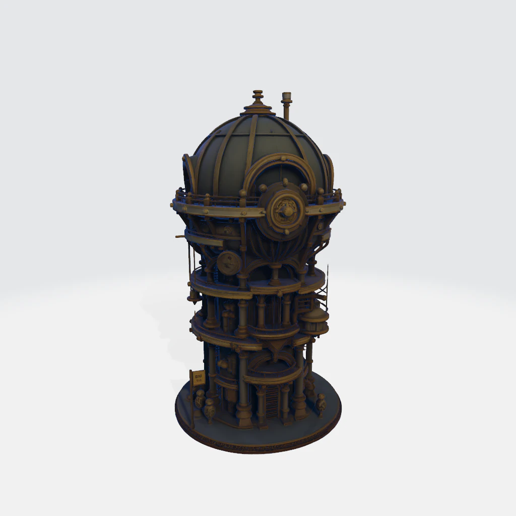 House steampunk 3D Print Model .c4d .max .obj .3ds .fbx .stl .blend 