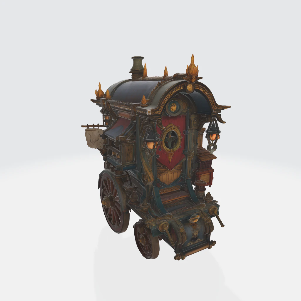 Fancy medieval caravan 3D Print Model .c4d .max .obj .3ds .fbx .stl .blend 