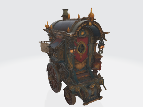 Fancy medieval caravan Impressão 3D