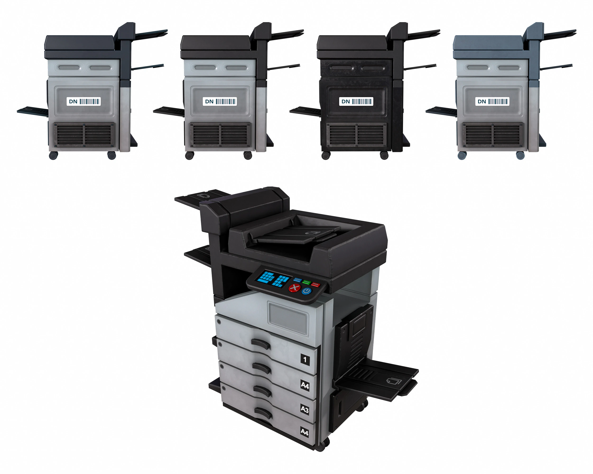 Photocopier 3D Model .c4d .max .obj .3ds .fbx .stl .blend 