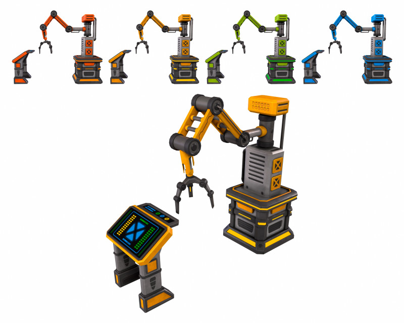 SCI-FI Robot Arm 3D Modell .c4d .max .obj .3ds .fbx .stl .blend