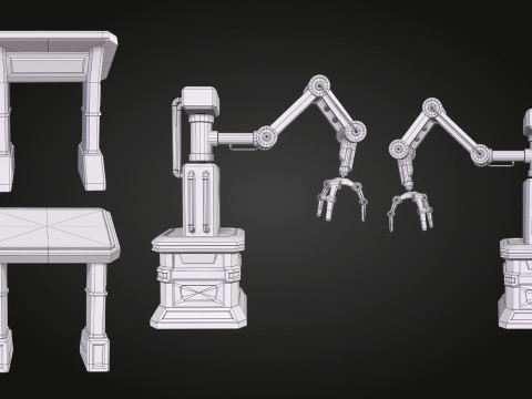 SCI-FI Robot Arm 3D Modell