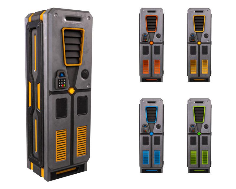 SCI-FI Locker Model 3D .c4d .max .obj .3ds .fbx .stl .blend