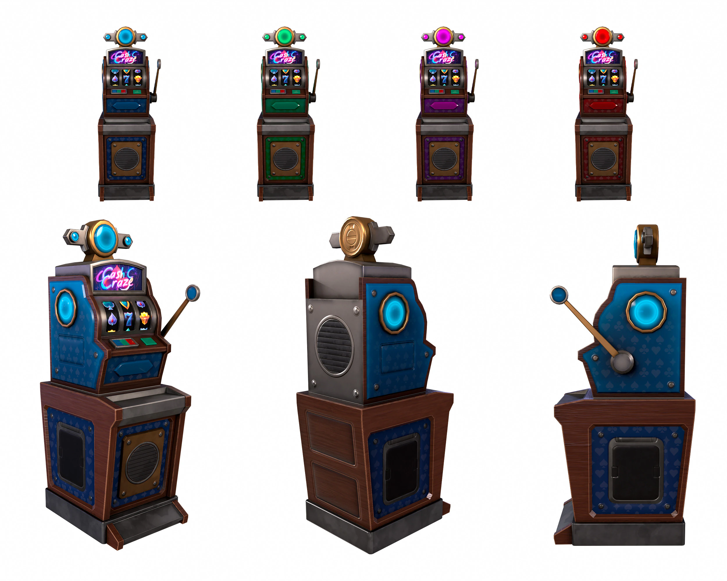 Slot Machine 3D Model .c4d .max .obj .3ds .fbx .stl .blend