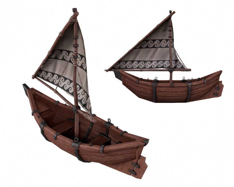Small Sailing Boat 3D Model .c4d .max .obj .3ds .fbx .stl .blend
