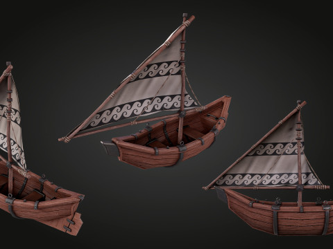 Small Sailing Boat 3D Model