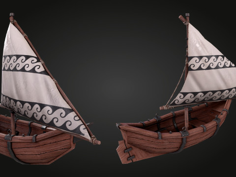 Small Sailing Boat 3D Model