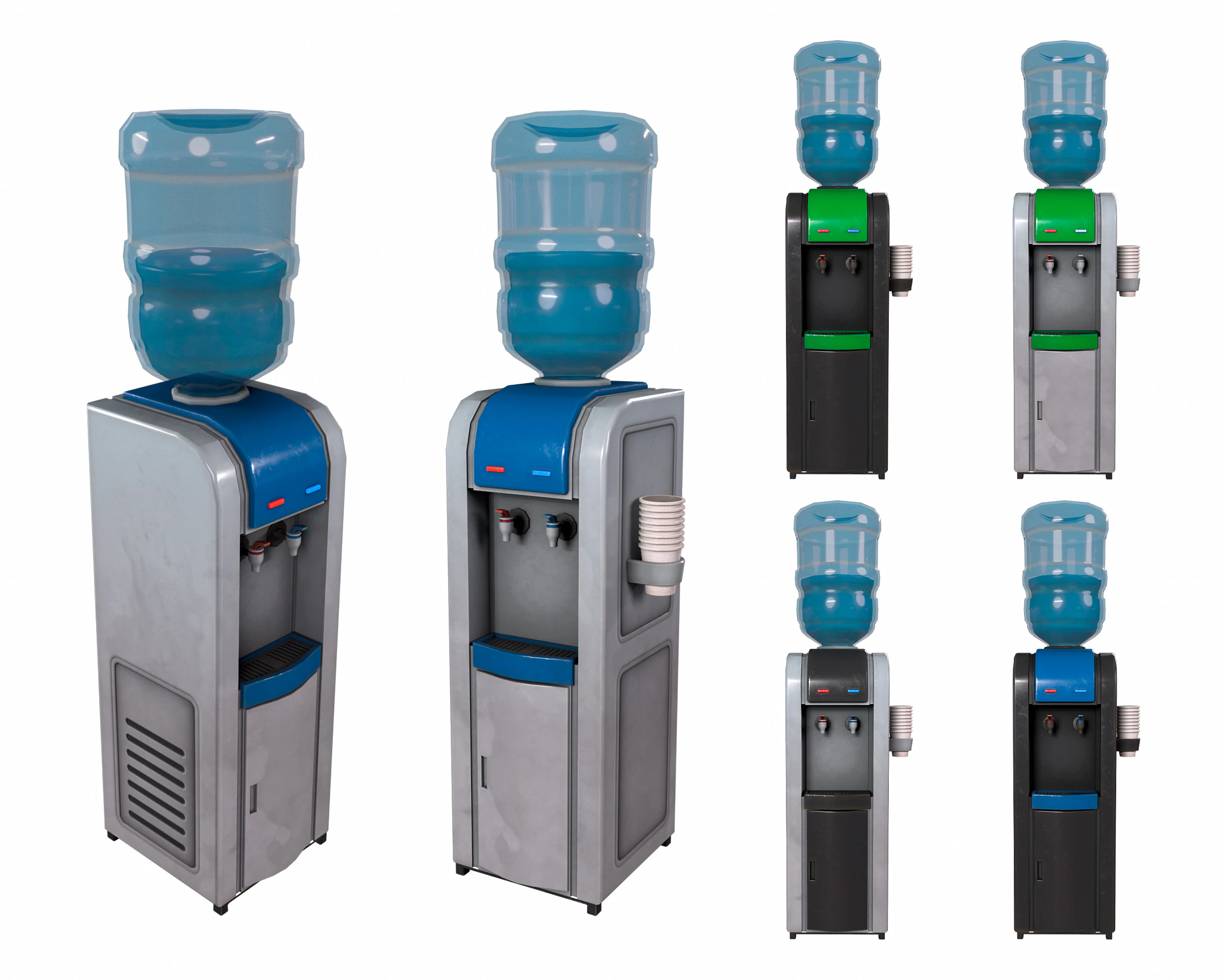 Water Cooler 3D Model .c4d .max .obj .3ds .fbx .stl .blend 