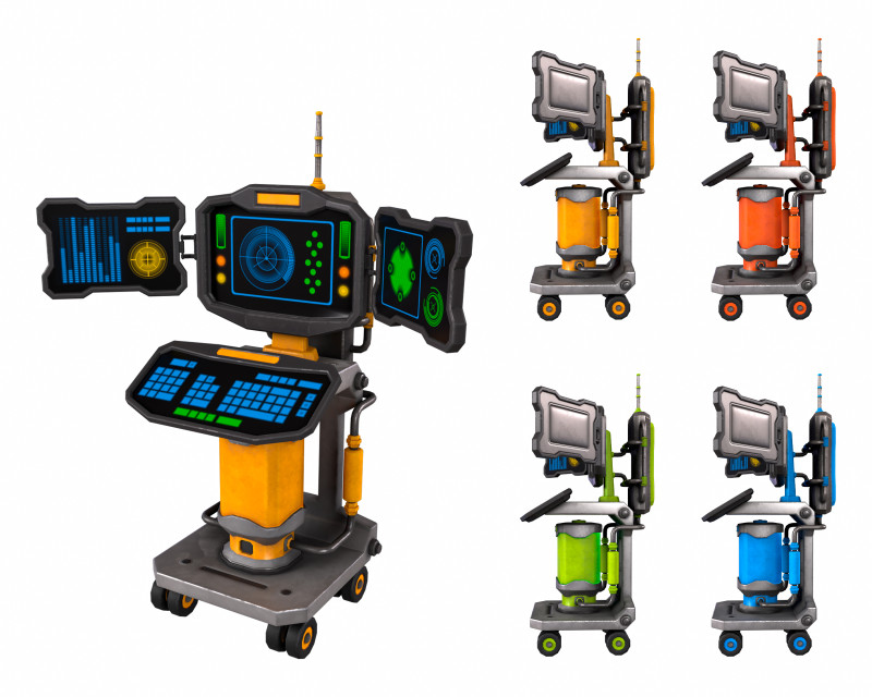 SCI-FI PC Monitor 3D Model .c4d .max .obj .3ds .fbx .stl .blend