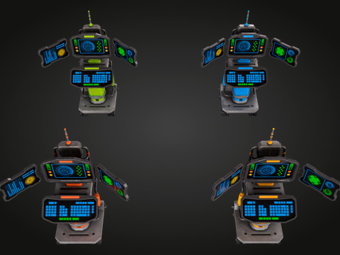 SCI-FI PC Monitor 3D Model