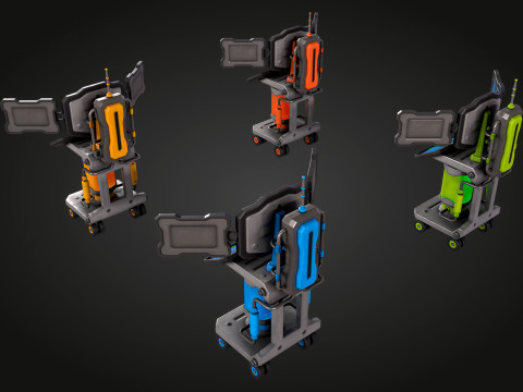 SCI-FI PC Monitor 3D Model
