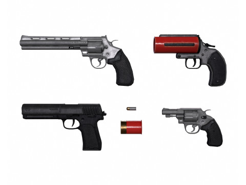 Pistol Set 3D Модель