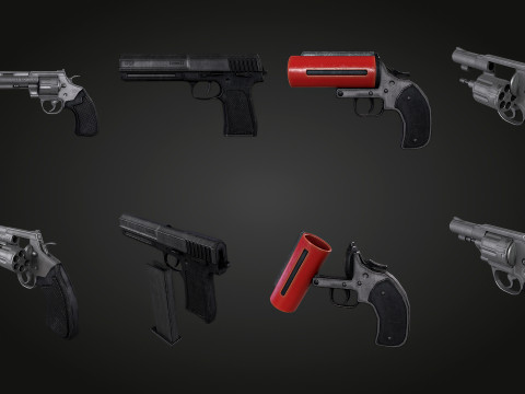 Pistol Set 3Dモデル