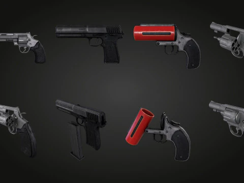 Insieme della pistola Modello 3D