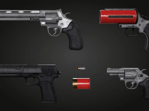 Insieme della pistola Modello 3D