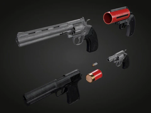 Insieme della pistola Modello 3D