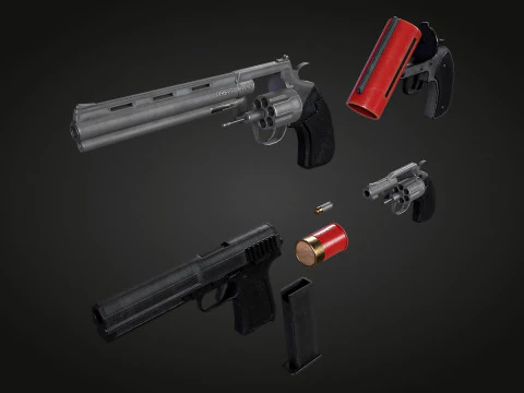 Insieme della pistola Modello 3D