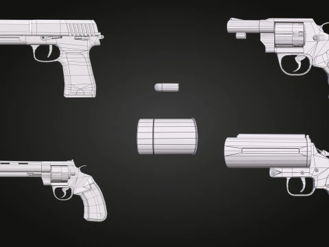 Insieme della pistola Modello 3D