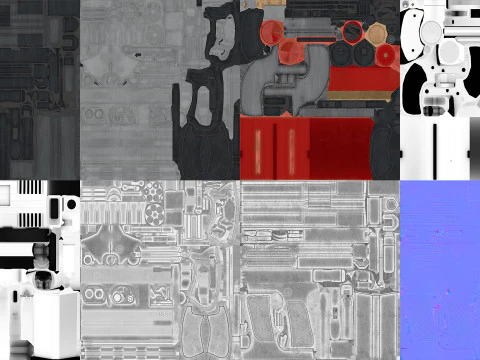 Insieme della pistola Modello 3D