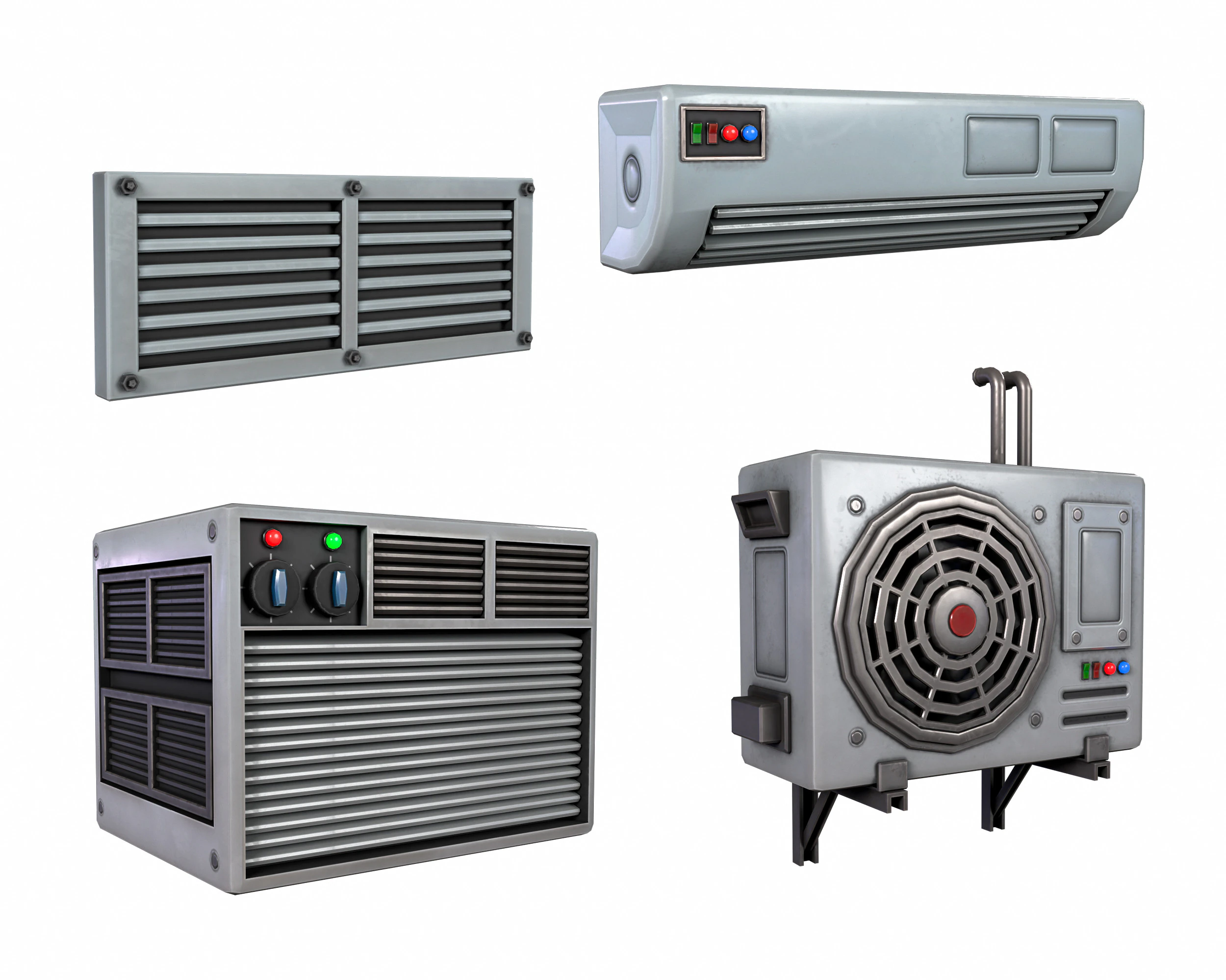 Air Conditioning 3D Model .c4d .max .obj .3ds .fbx .stl .blend 