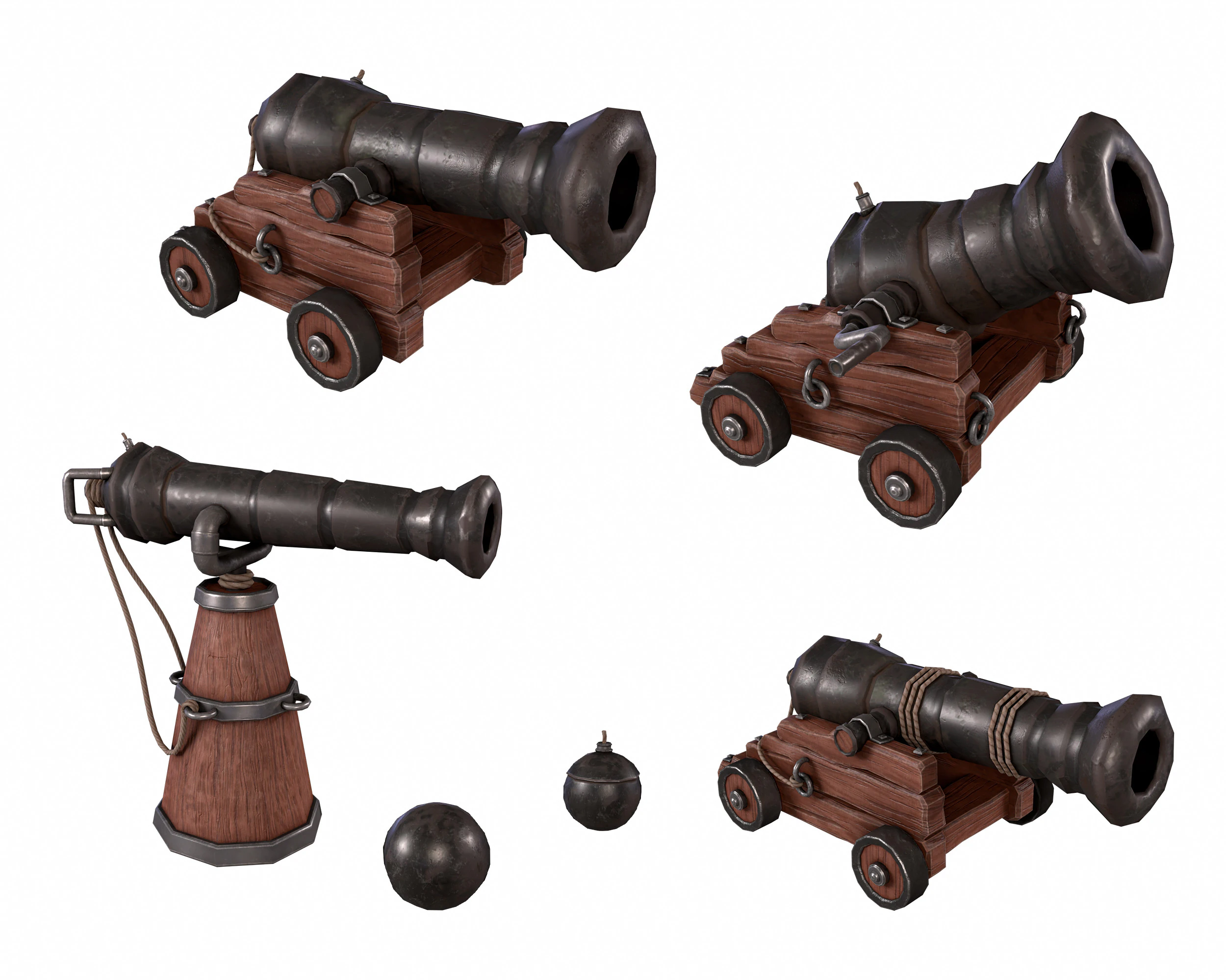 Cannon 3D Model .c4d .max .obj .3ds .fbx .stl .blend 