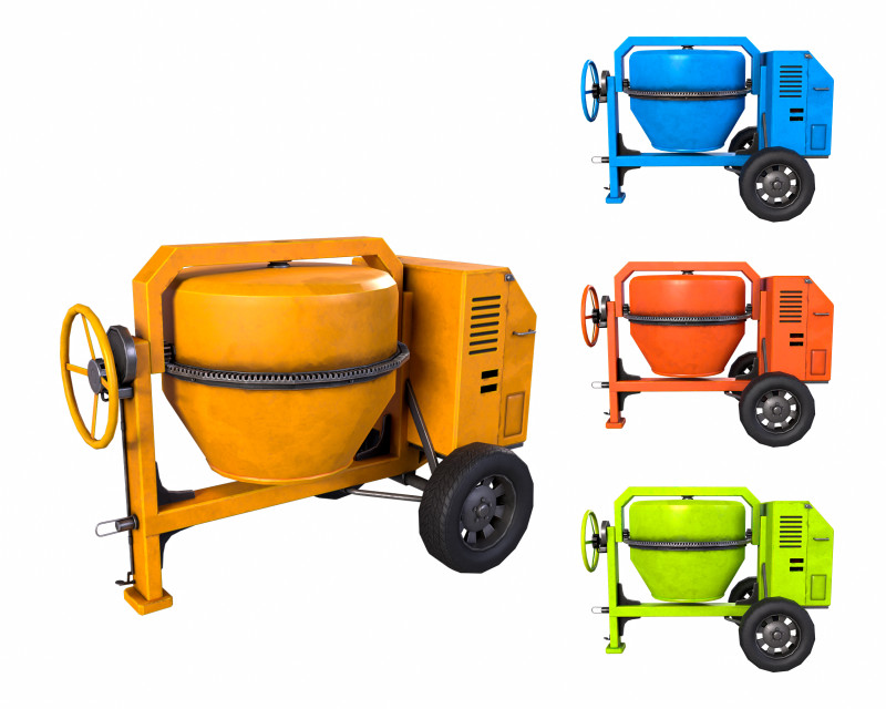 Concrete Mixer 3D Модель .c4d .max .obj .3ds .fbx .stl .blend 