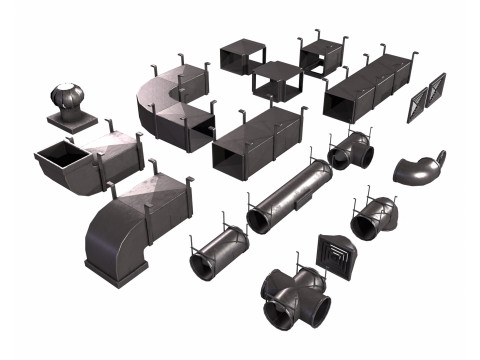 Air Pipes Vents 3D Model