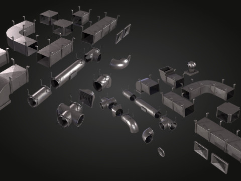 Air Pipes Vents 3D 模型