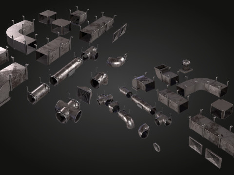 Air Pipes Vents 3D 模型