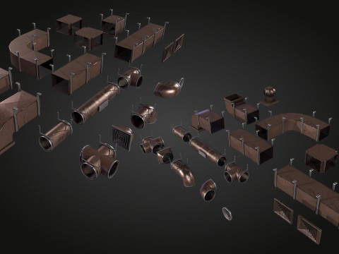 Air Pipes Vents 3D 模型