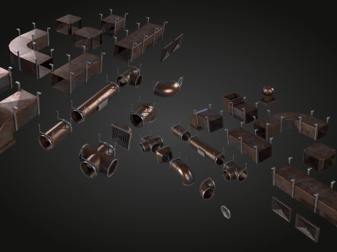 Air Pipes Vents 3D 模型