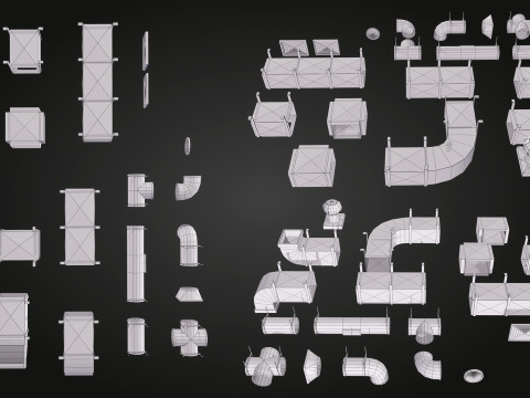 Air Pipes Vents 3D 模型