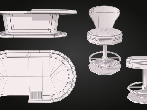Blackjack Table Modello 3D