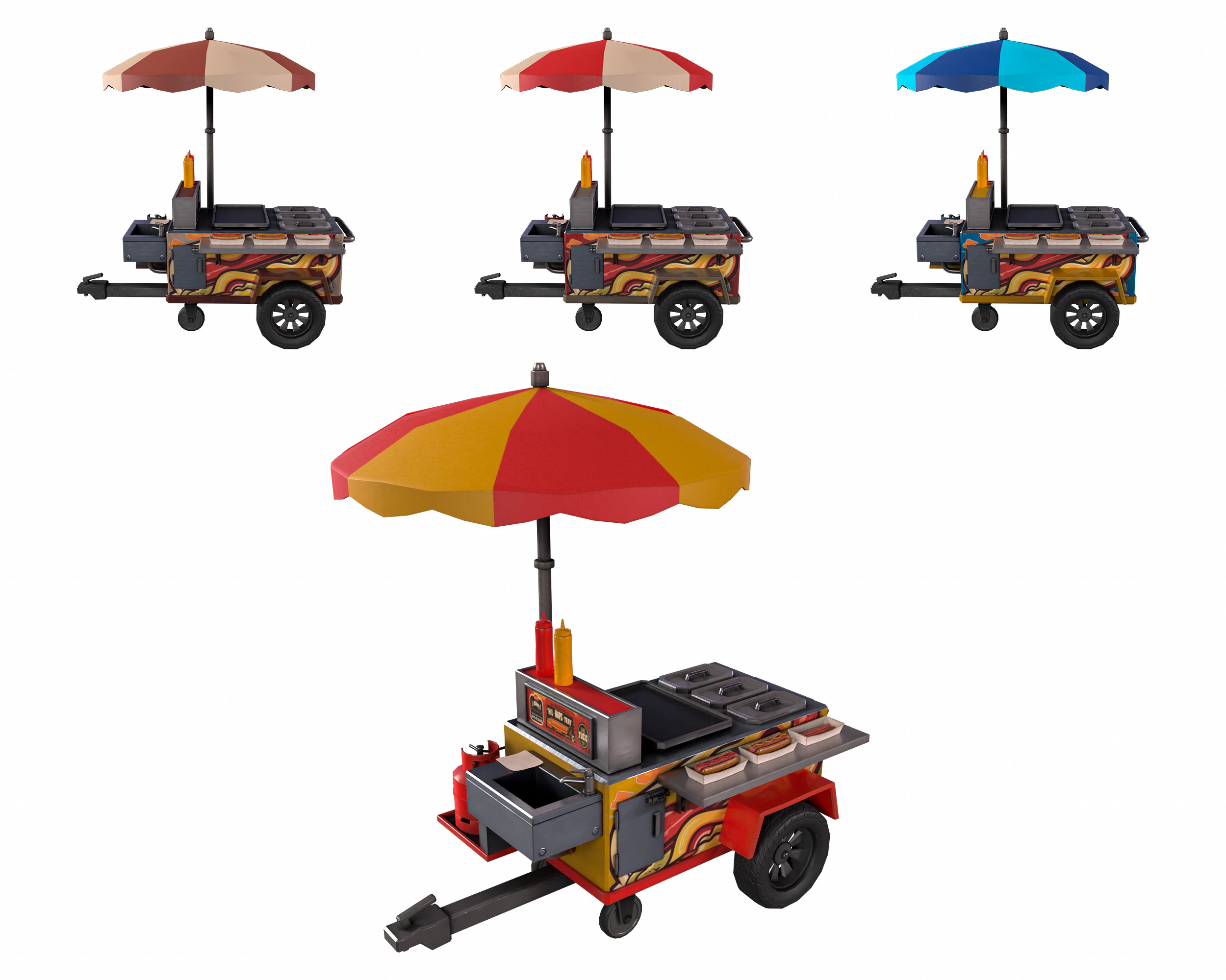 Hotdog Car 3D Model .c4d .max .obj .3ds .fbx .stl .blend 