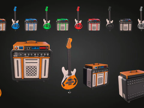 Electric Guitar Amplifier 3D Model