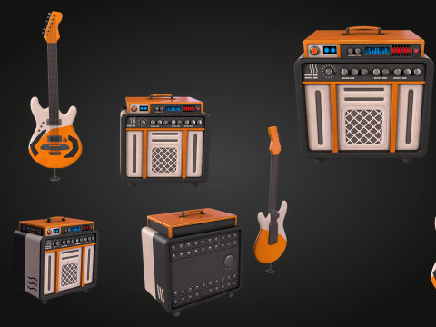 Electric Guitar Amplifier Model 3D
