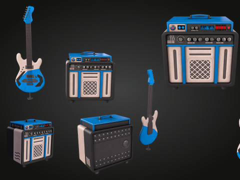 Electric Guitar Amplifier Model 3D