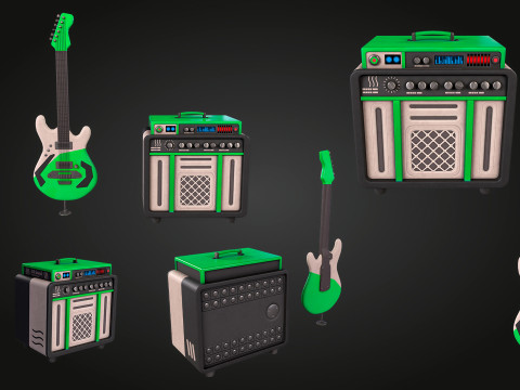 Electric Guitar Amplifier Model 3D