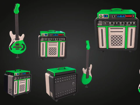 Electric Guitar Amplifier 3D Model
