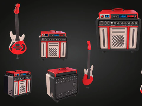 Electric Guitar Amplifier 3D Model