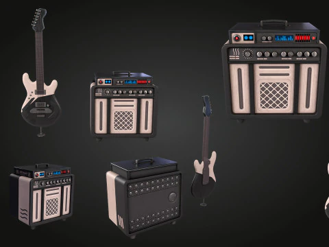 Electric Guitar Amplifier 3D Model