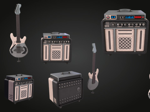 Electric Guitar Amplifier Model 3D