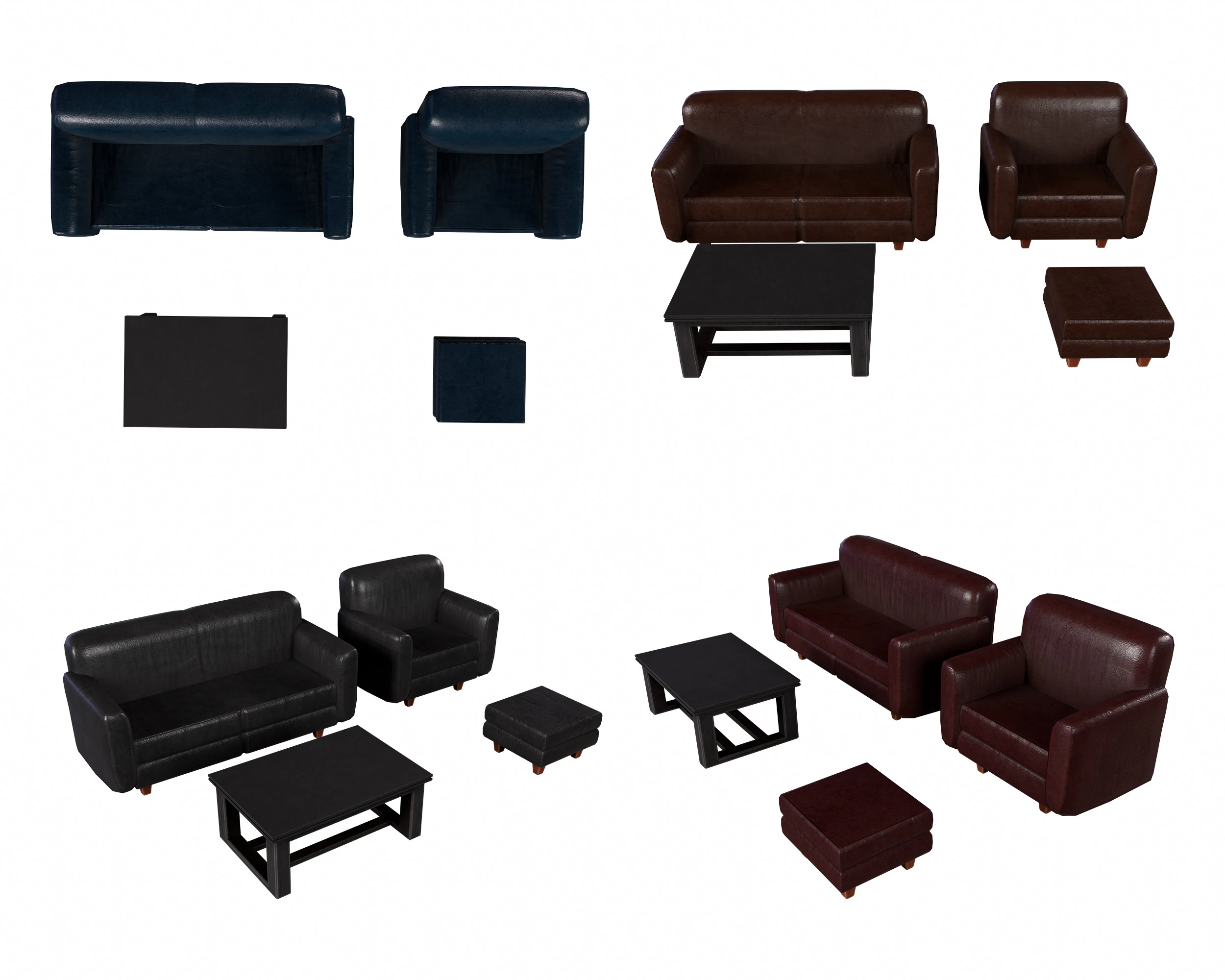 Sofa 3D Model .c4d .max .obj .3ds .fbx .stl .blend 