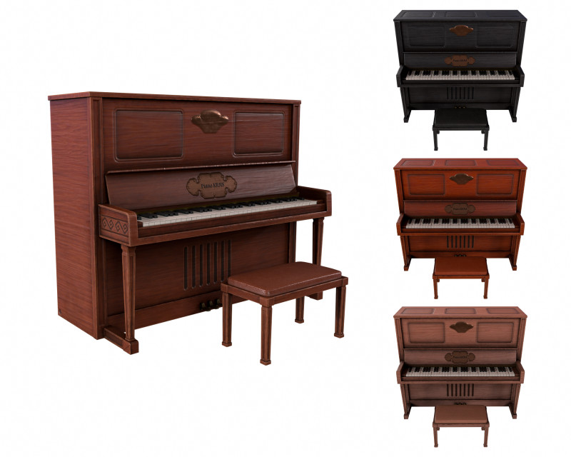 Piano 3D Model .c4d .max .obj .3ds .fbx .stl .blend