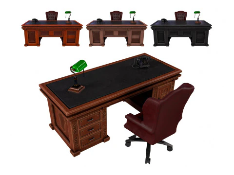 Zarif &Ccedil;alışma Masası 3D Model