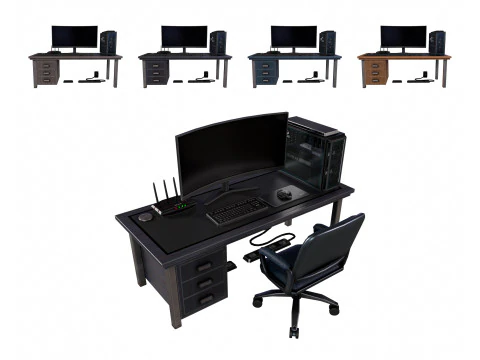 Desk PC 3D Model