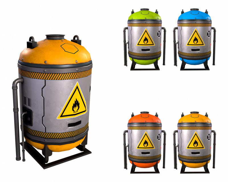 SCI-FI Fuel Tank 3D Model .c4d .max .obj .3ds .fbx .stl .blend